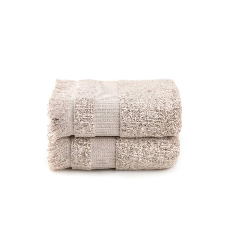 Set de serviettes de bain, 2 pièces, Light Brown, 100% coton