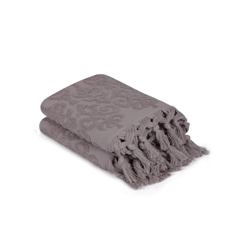 Set de serviettes de toilette, 2 pièces, Lilas, coton, 550 gr-m²,