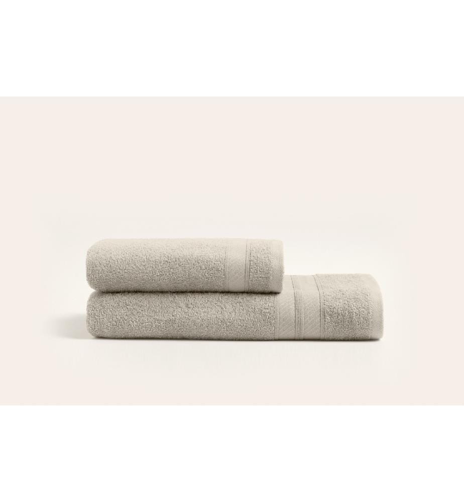 Bath Towel Set, 2 Pieces, Beige, Cotton, 350 gr-m²