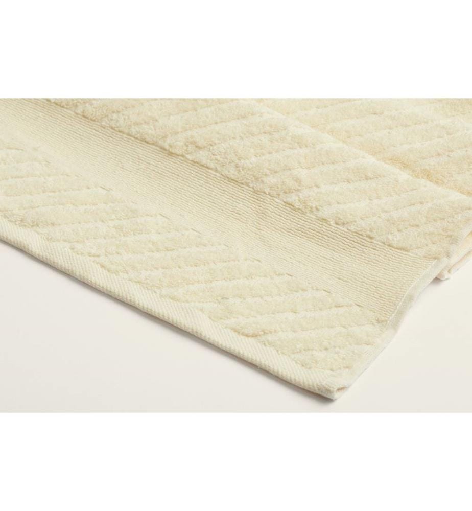 Set de serviettes de bain, 2 pièces, crème, coton, 350 gr-m²,