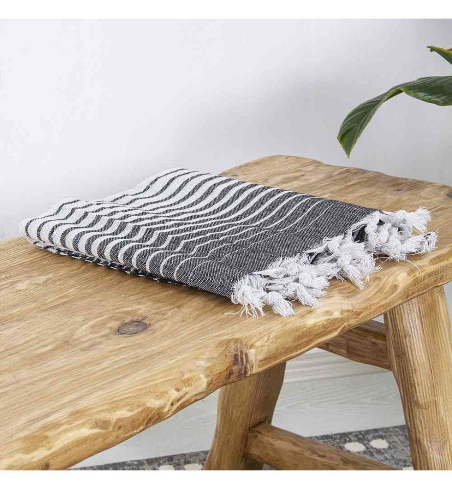 Fouta, Beach Towel, Black, 100% Cotton