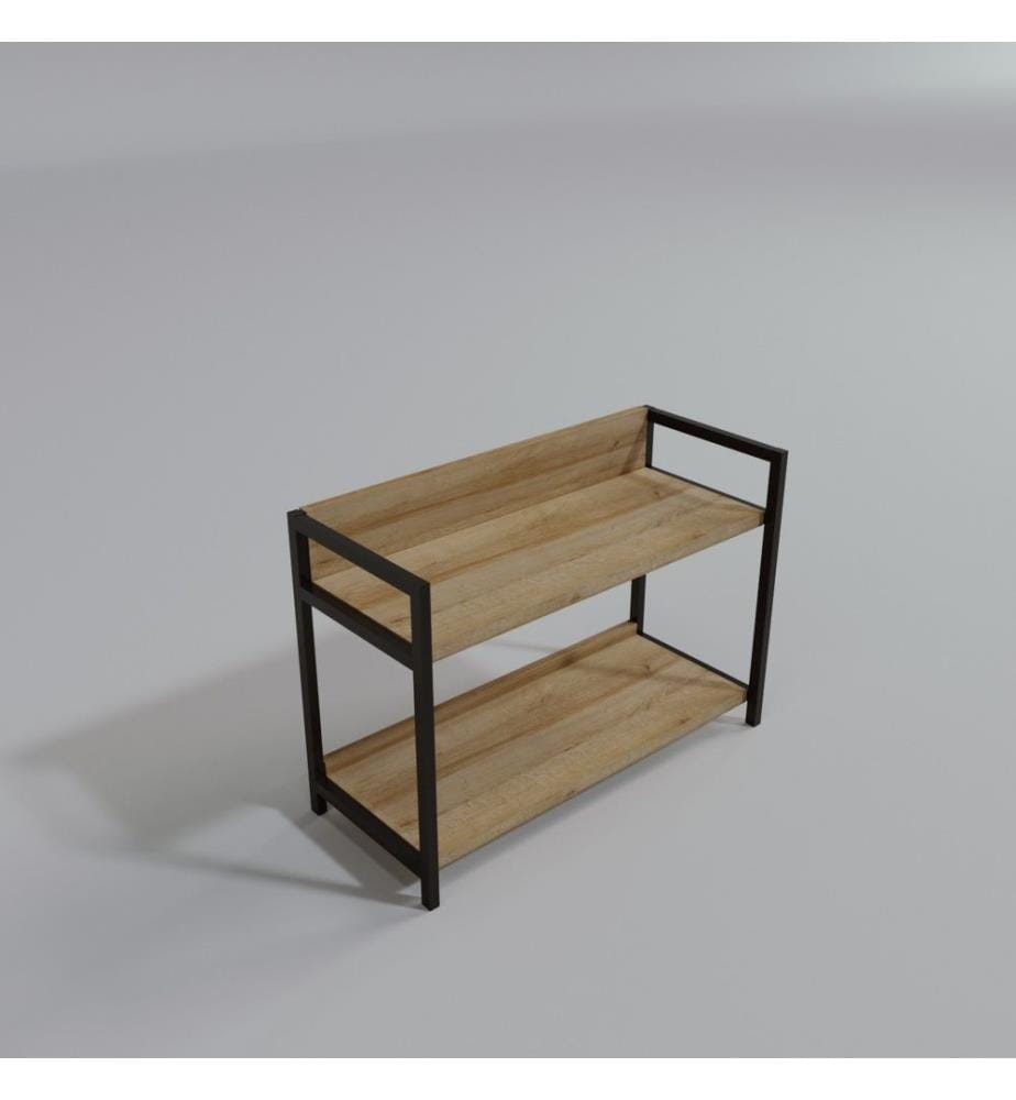 Scarpiera, Rovere, Nero, Truciolato rivestito in melamina