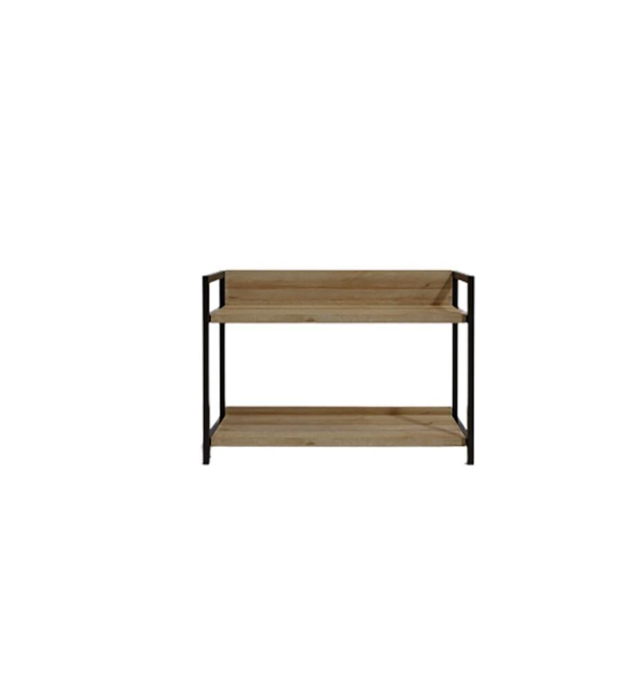 Scarpiera, Rovere, Nero, Truciolato rivestito in melamina
