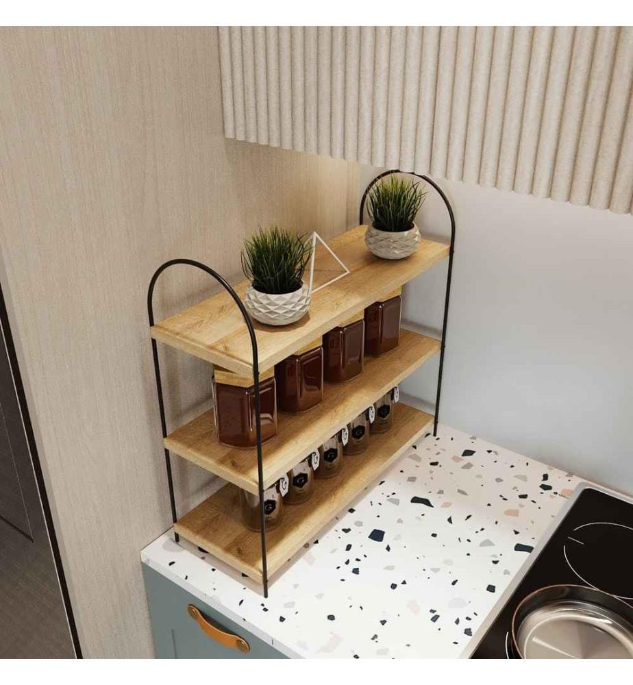 Kitchen Cabinet, Oak, Black, Melamine Coated Particle Board