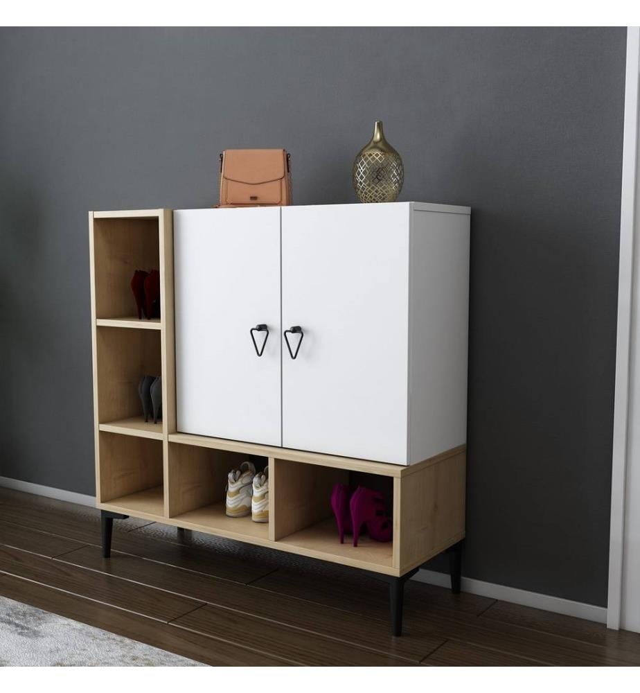 Console, Rovere bianco, pannello di particelle rivestito di melamina