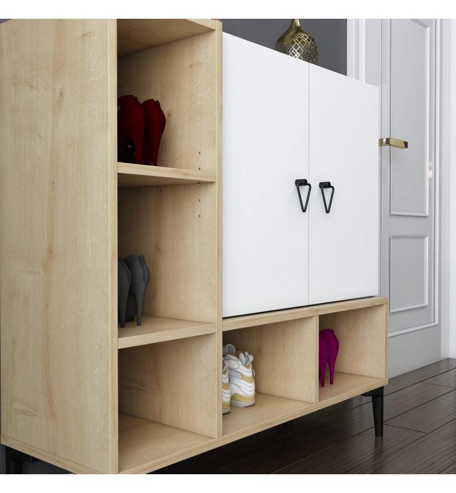 Console, Rovere bianco, pannello di particelle rivestito di melamina