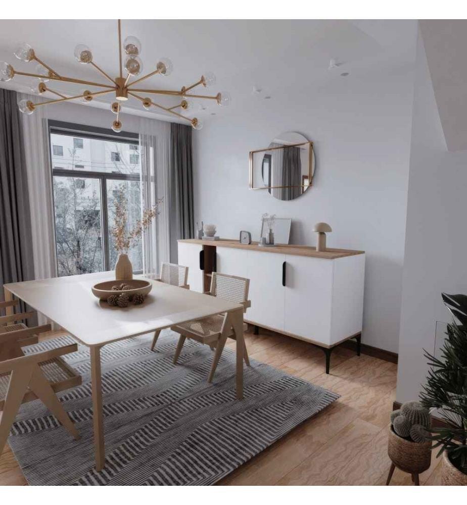 Console, Oak, White, Melamine Coated Chipboard