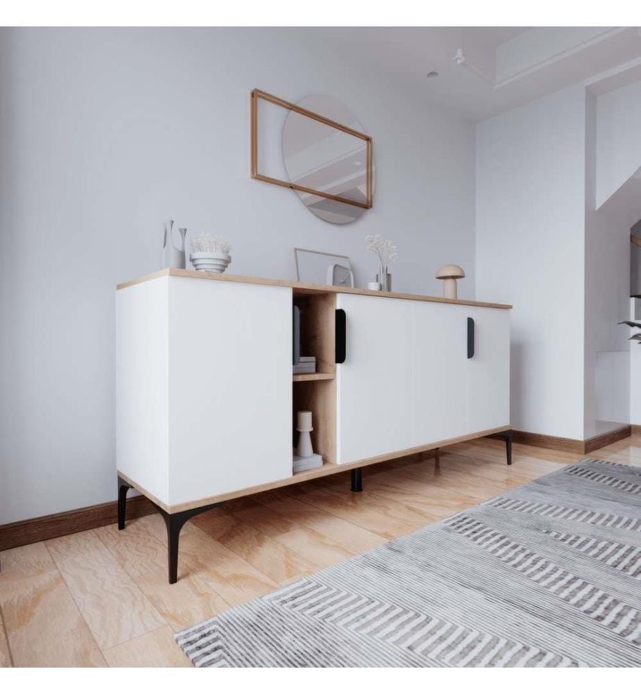 Console, Oak, White, Melamine Coated Chipboard