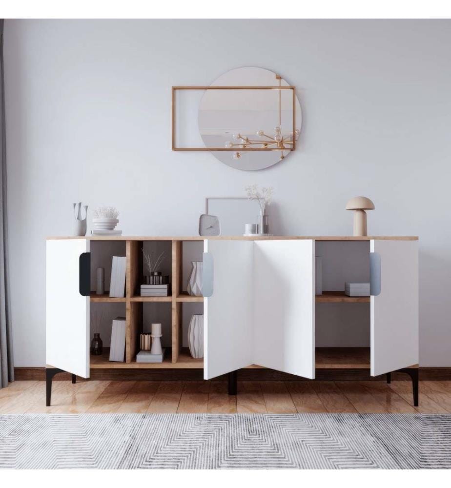 Console, Oak, White, Melamine Coated Chipboard
