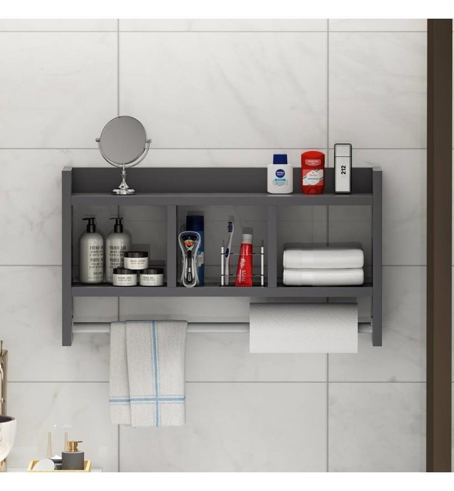 Wall Shelf, Anthracite, Melamine Coated Particle Board