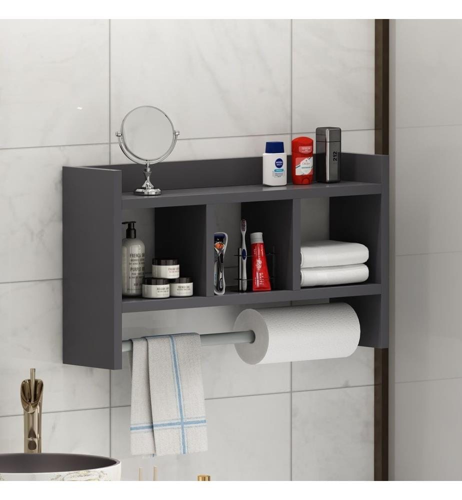 Wall Shelf, Anthracite, Melamine Coated Particle Board