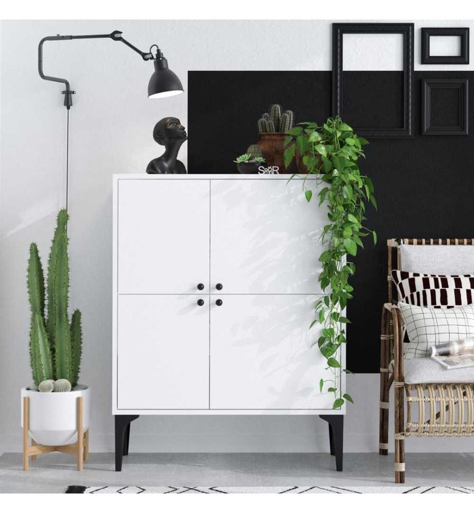 Console, White, Melamine Coated Particle Board