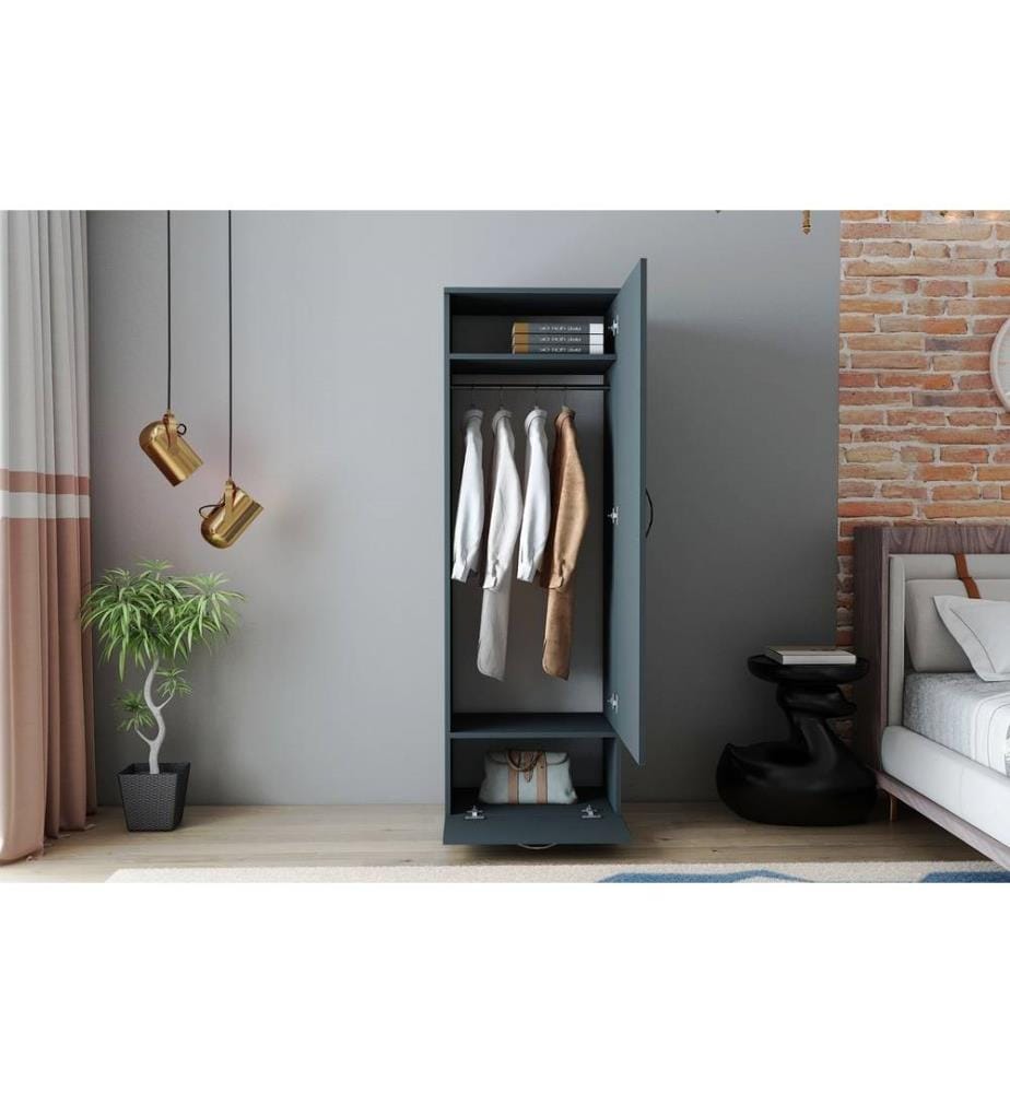 Wardrobe, Anthracite, Melamine Coated Particle Board