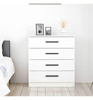 Commode, blanc, panneau de particules mélaminé