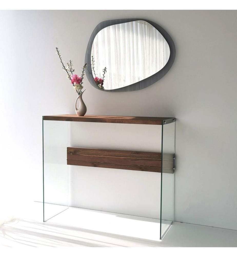 Dresser, Walnut, Tempered Glass