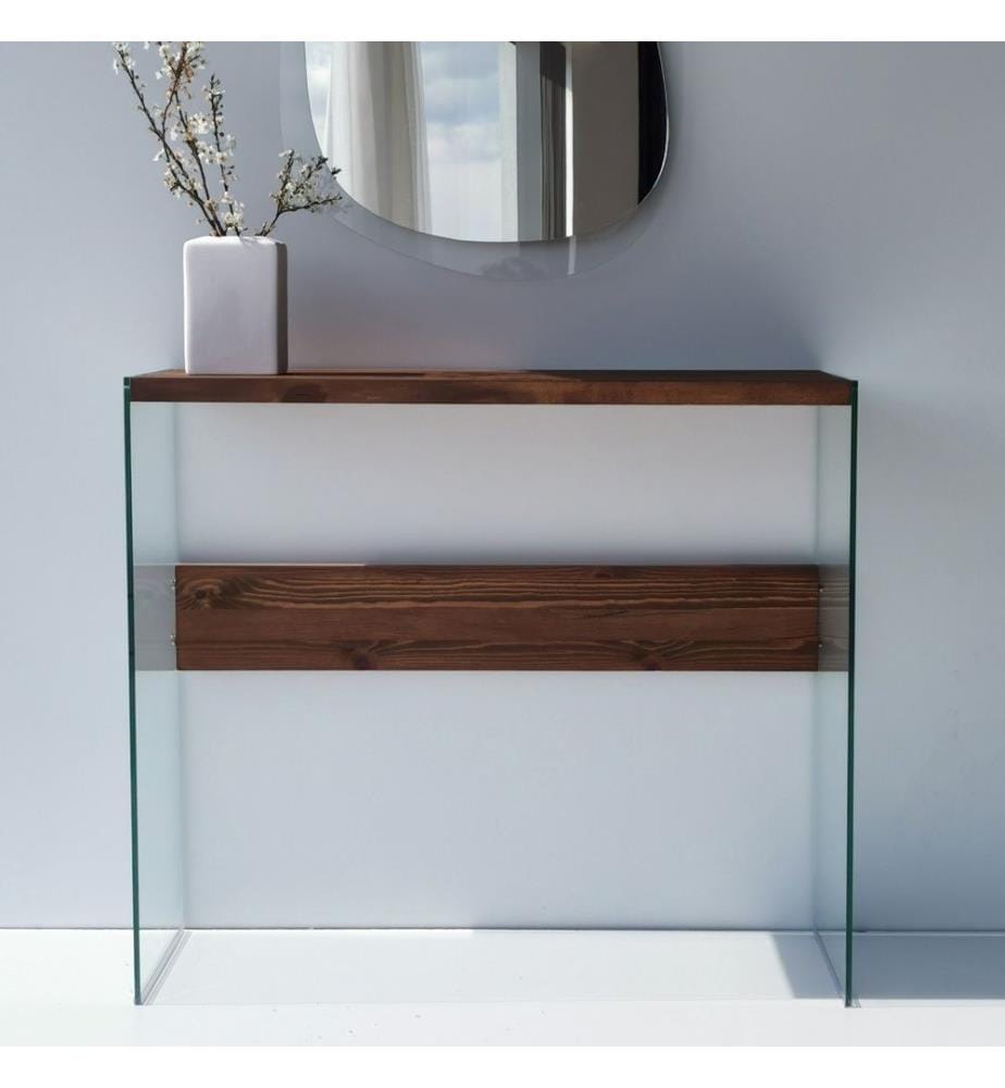Dresser, Walnut, Tempered Glass