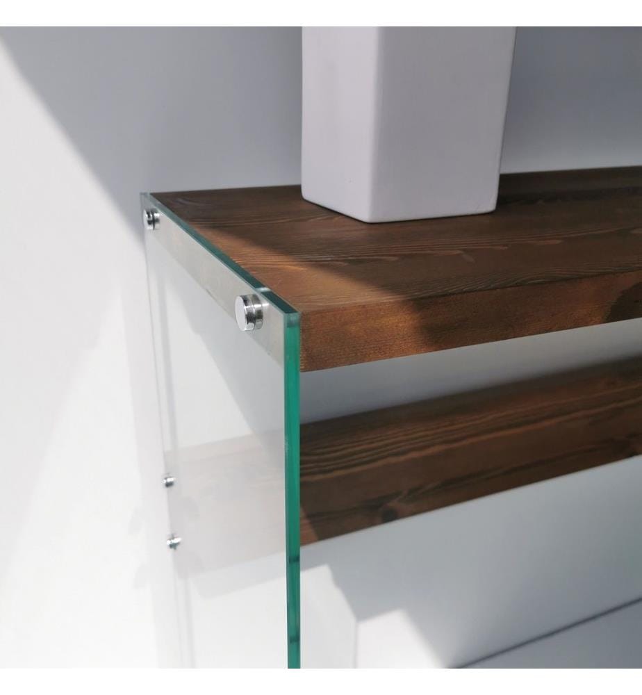 Dresser, Walnut, Tempered Glass