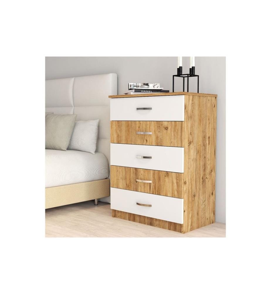 Commode, pin blanc de l'Atlantique, panneau de particules mélaminé