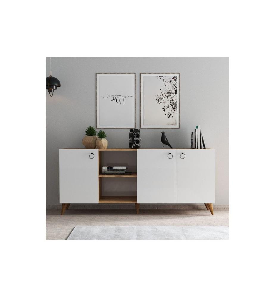 Console, White Atlantic Pine, Melamine Coated Particle Board