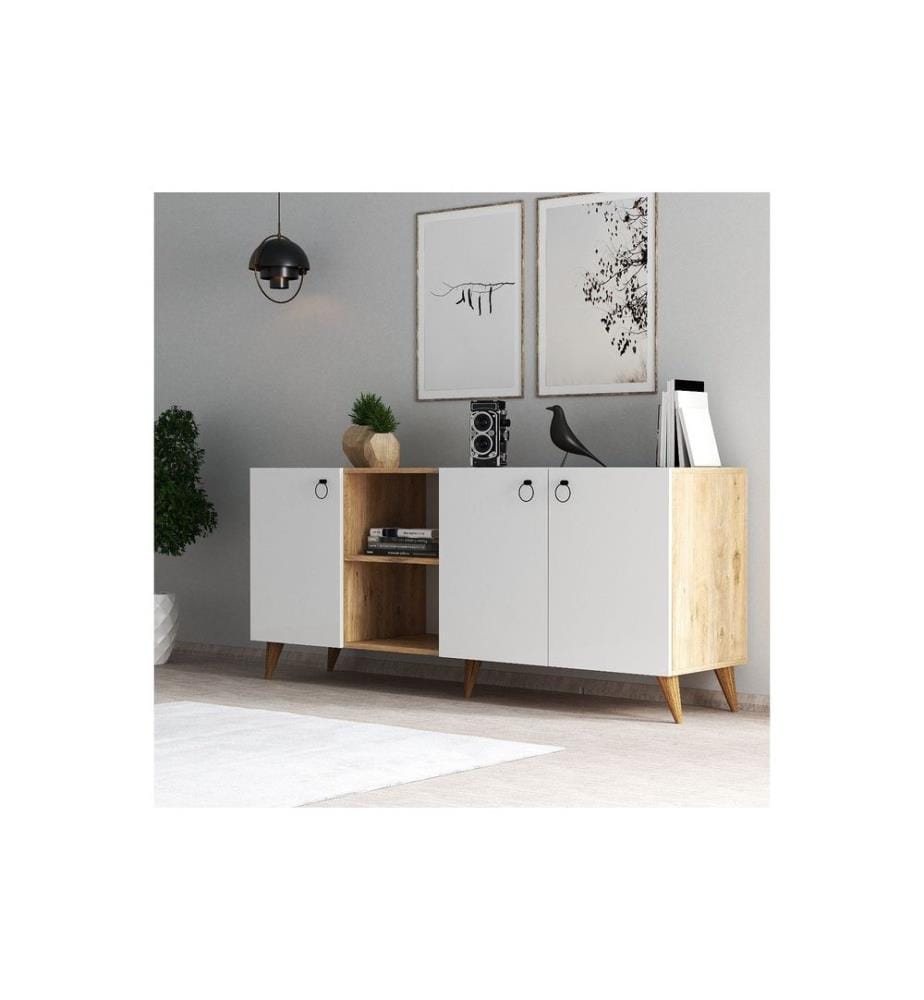 Console, White Atlantic Pine, Melamine Coated Particle Board