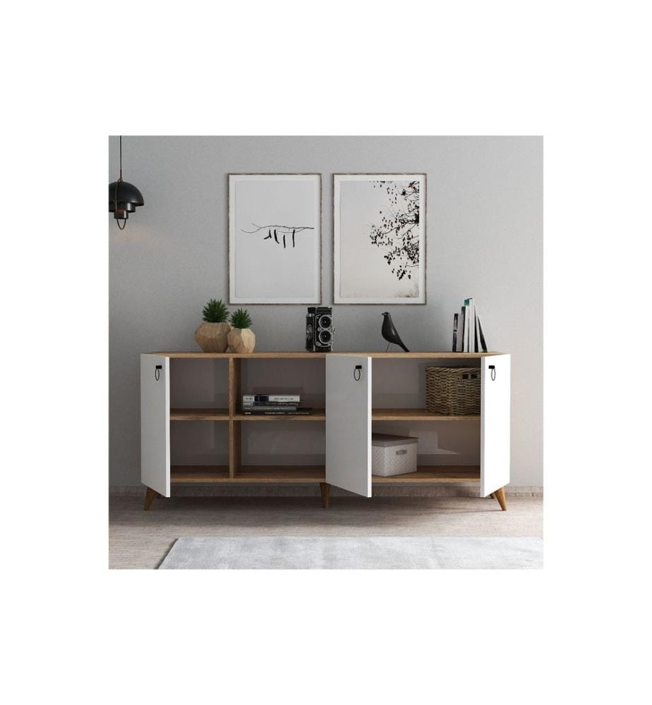Console, White Atlantic Pine, Melamine Coated Particle Board