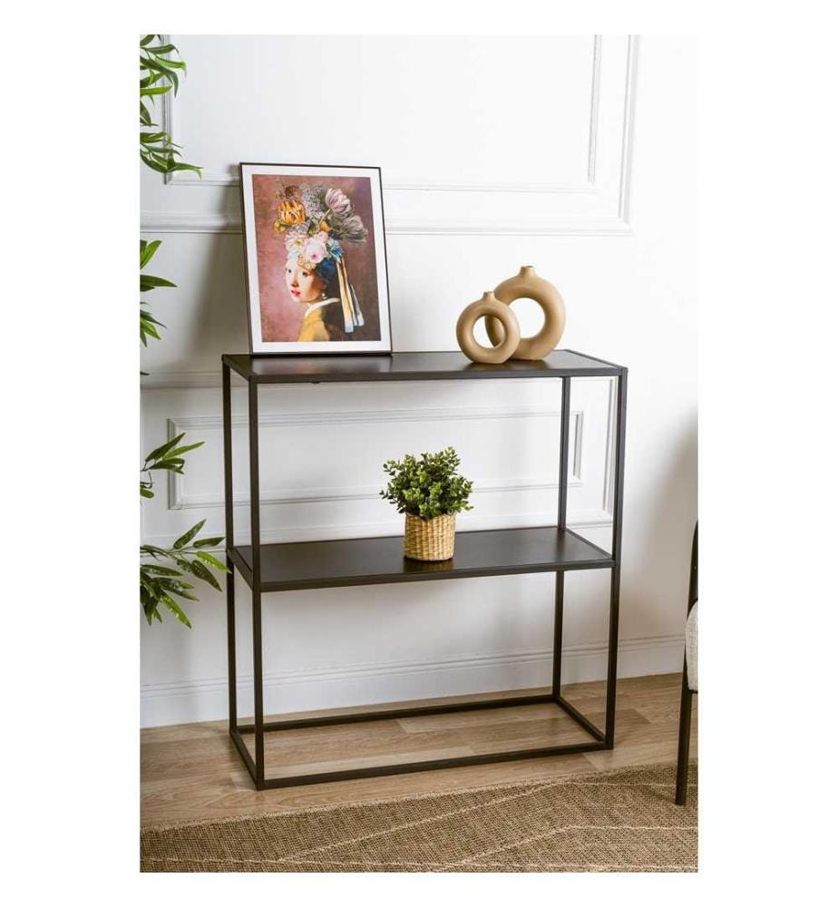 Sideboard, Black, Melamine Coated Chipboard, Metal Legs