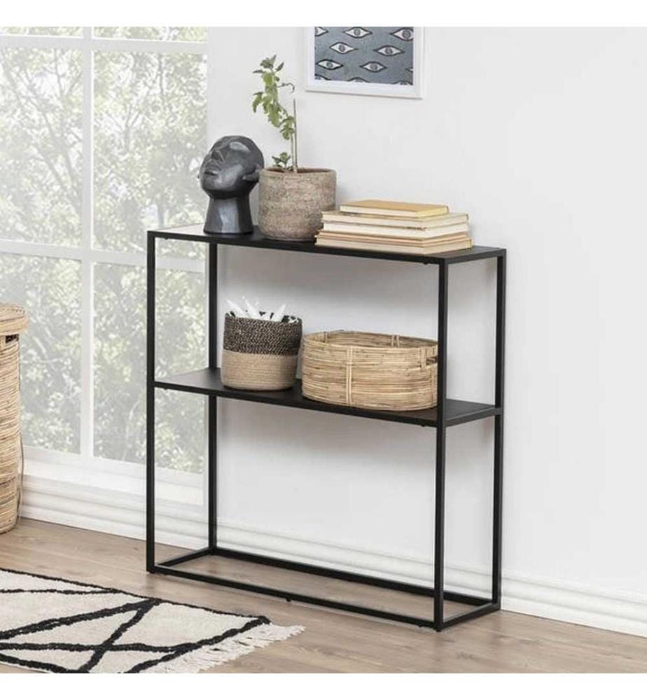 Sideboard, Black, Melamine Coated Chipboard, Metal Legs