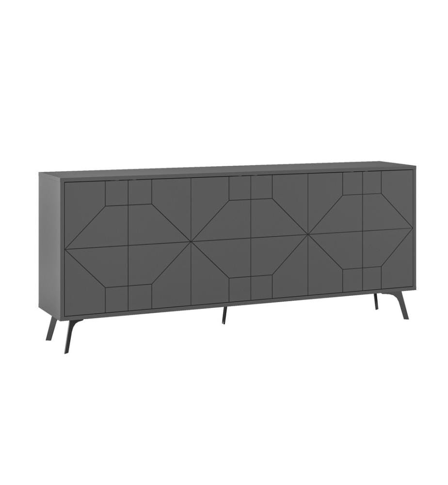 Console, Anthracite, Panneau de particules mélaminé