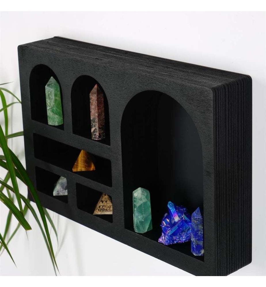Wall Shelf, Black, Solid Wood