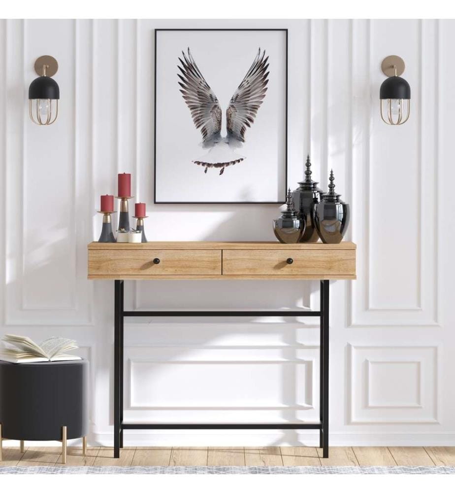 Credenza, Rovere nero, Pannello di particelle rivestito di melamina