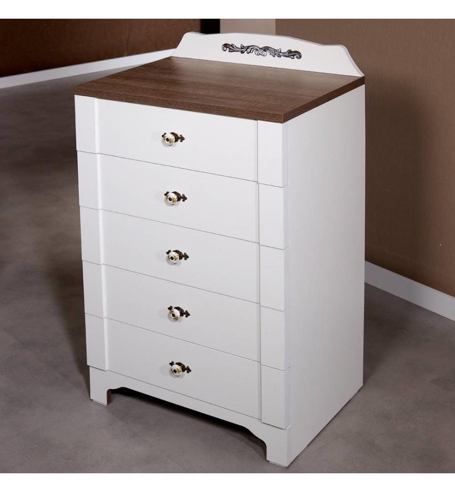 Commode, blanc, panneau de particules mélaminé