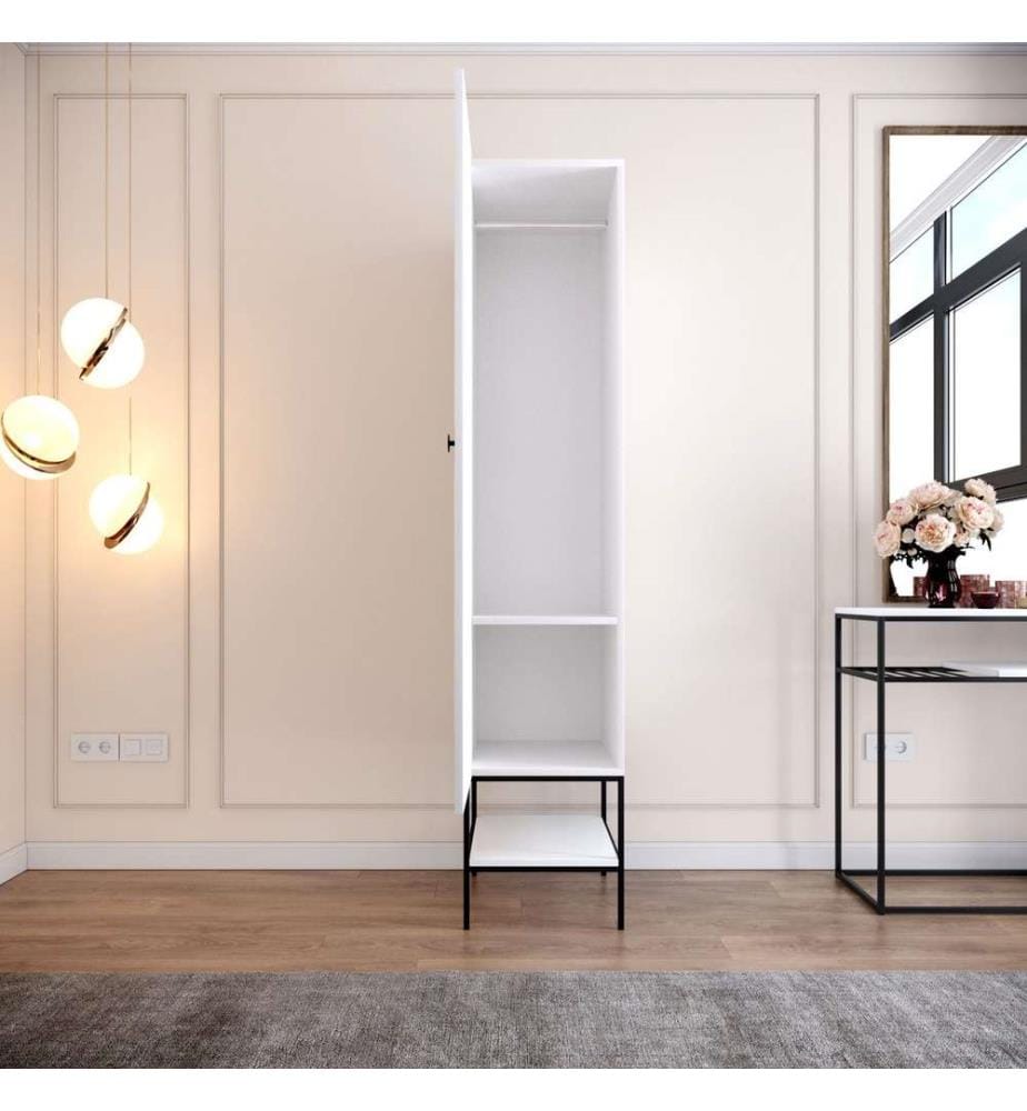 Armoire, Blanc Noir Or, Panneau de particules mélaminé