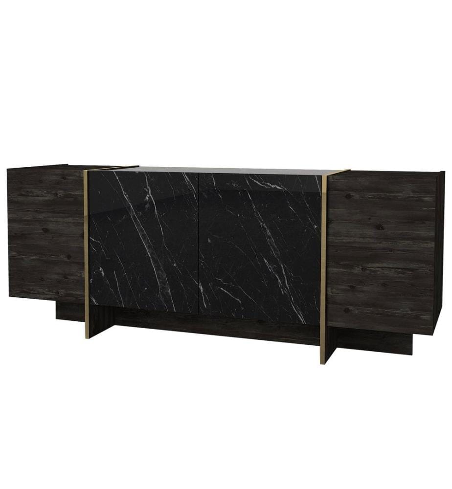 Console, oro nero, pannello di particelle rivestito di melamina