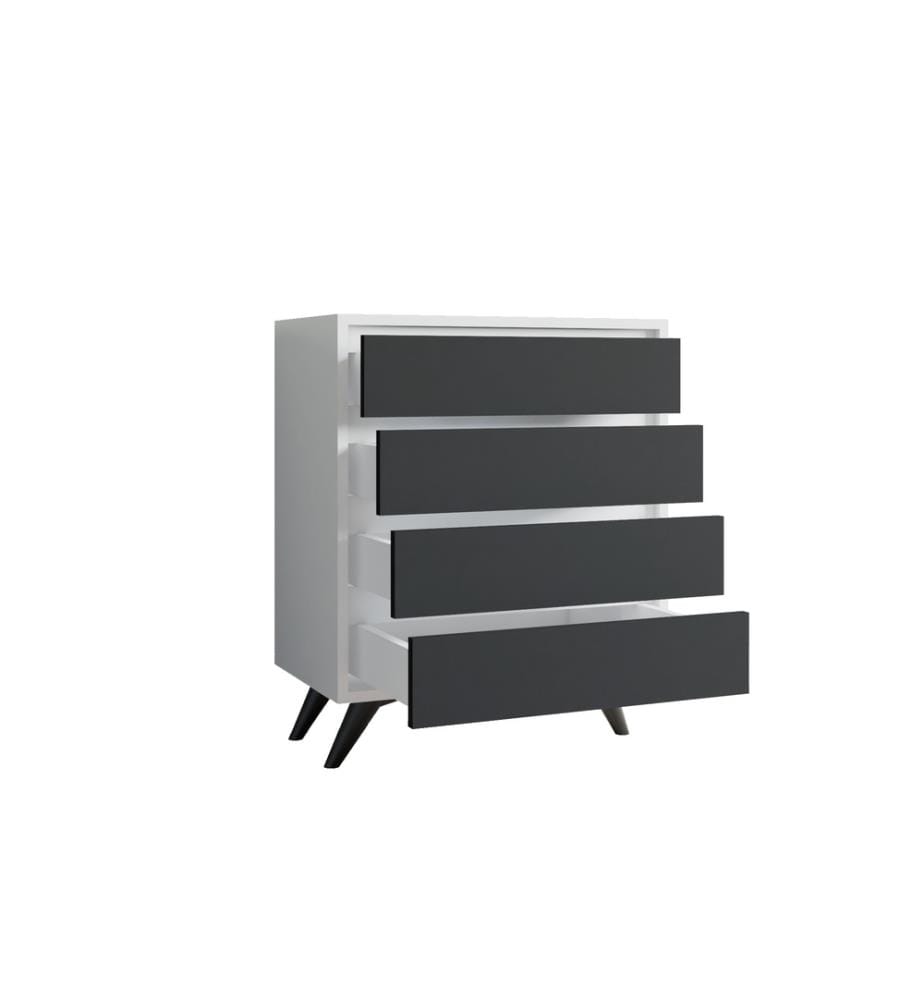 Commode, blanc anthracite, panneau de particules mélaminé