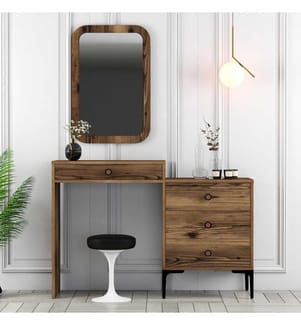 Commode, noyer, panneau de particules mélaminé