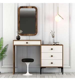 Commode, noyer crème, panneau de particules mélaminé