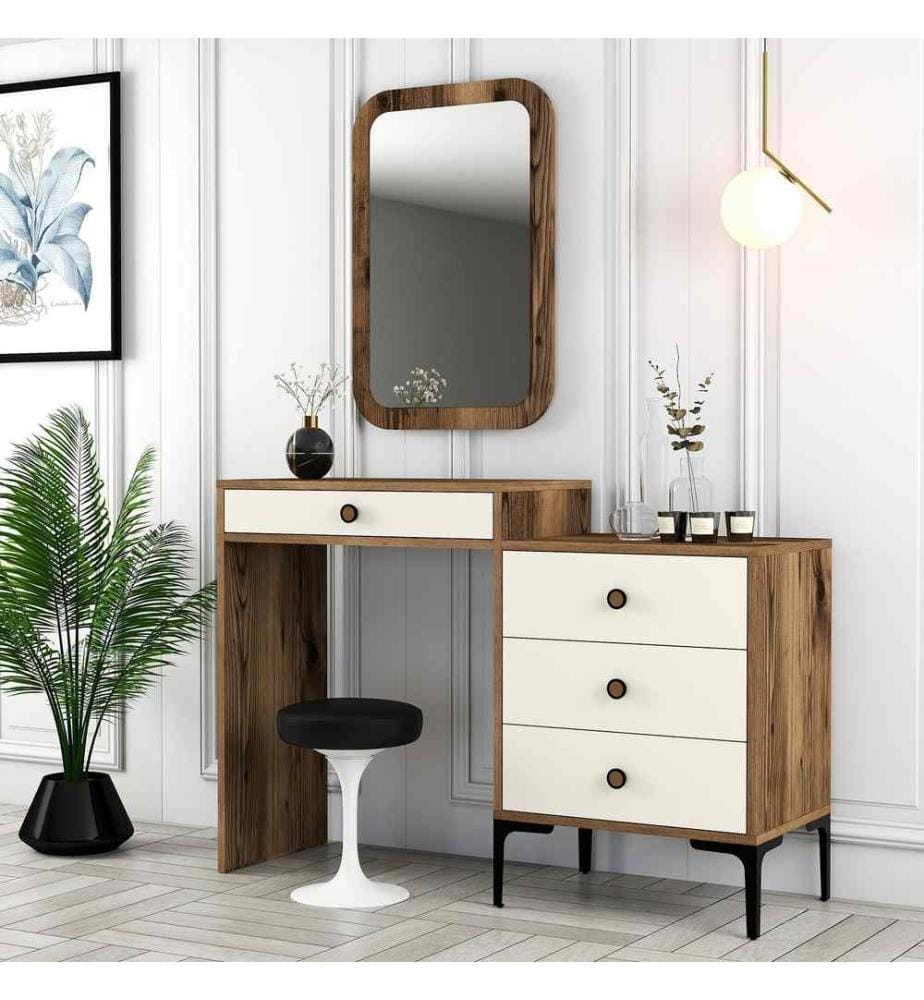 Commode, noyer crème, panneau de particules mélaminé