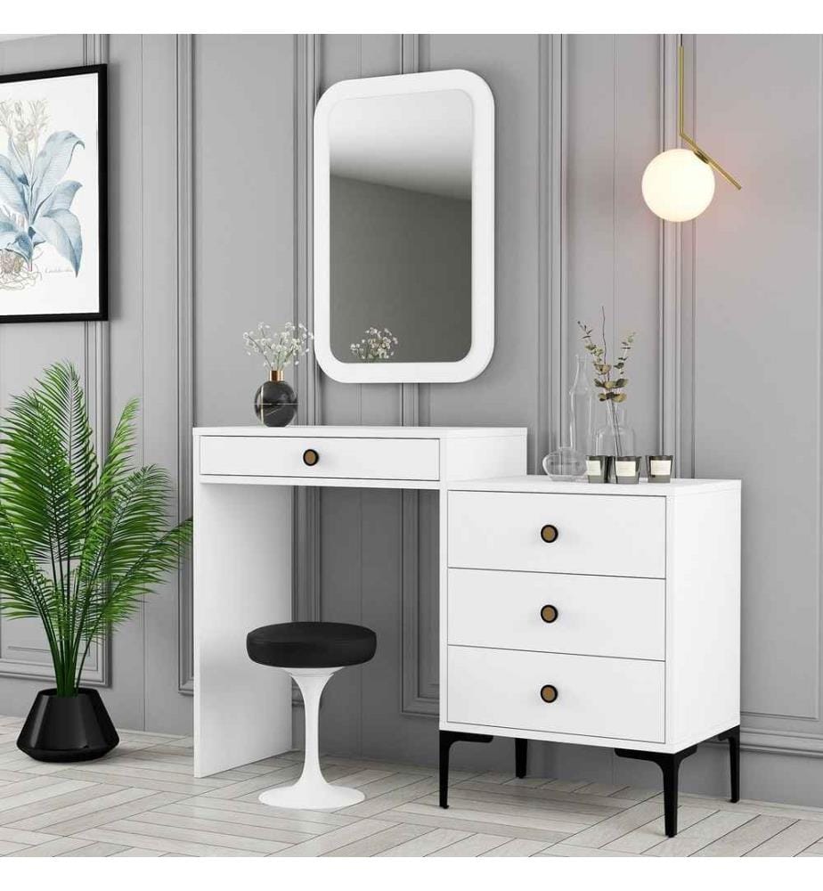 Commode, blanc, panneau de particules mélaminé