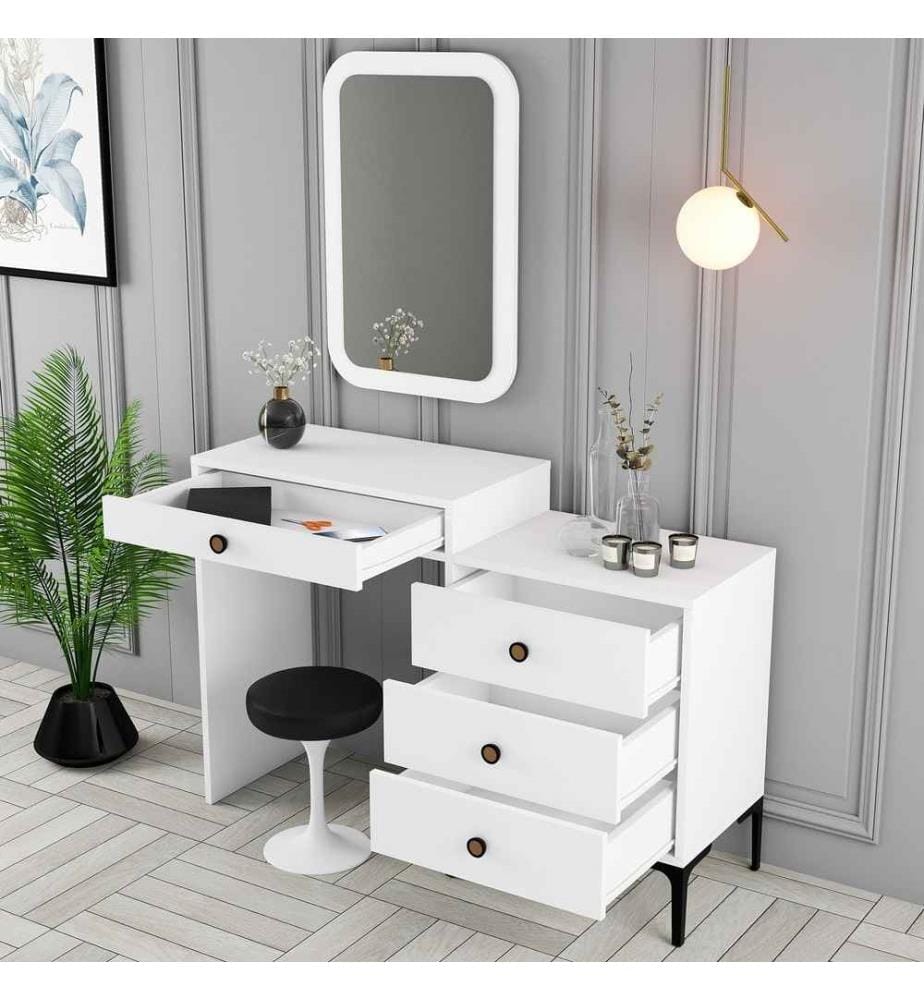 Commode, blanc, panneau de particules mélaminé