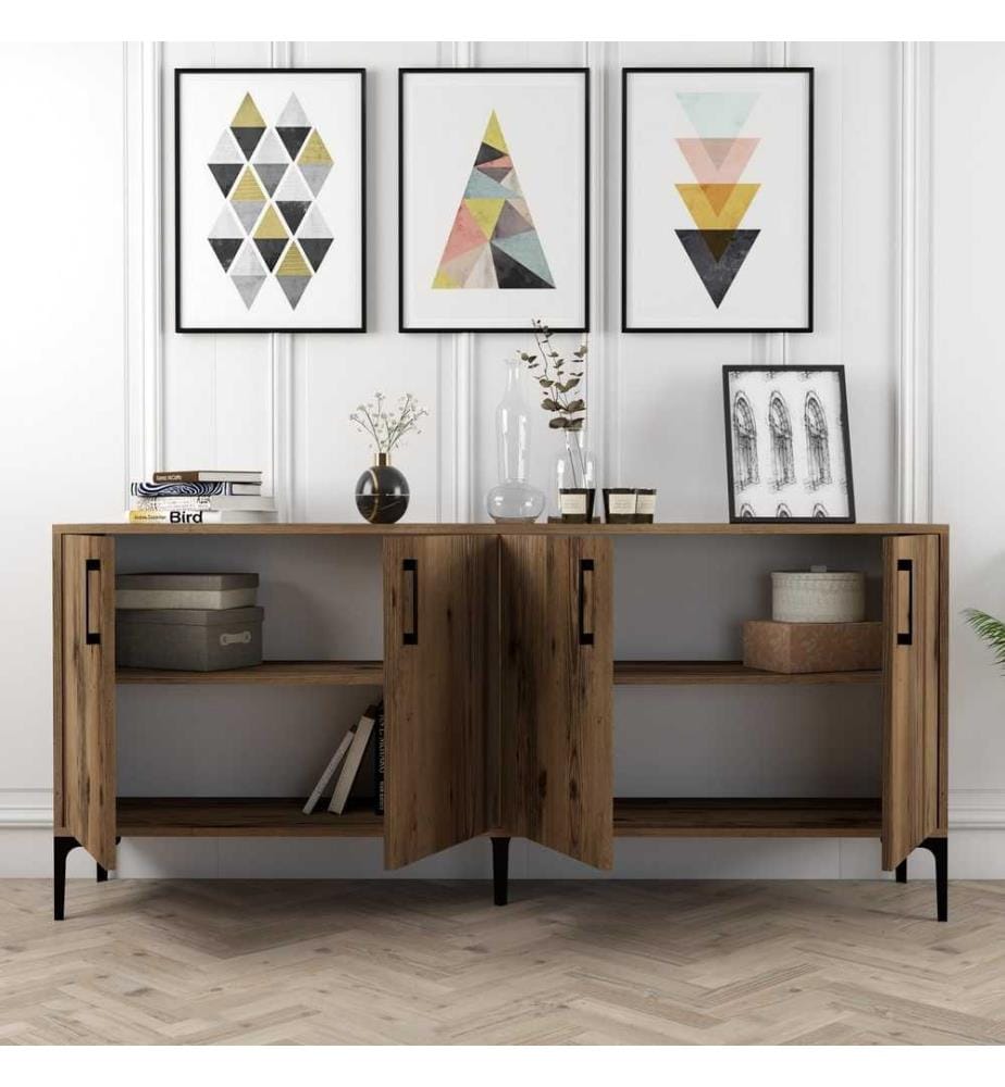 Console, Walnut, Melamine Coated Particle Board