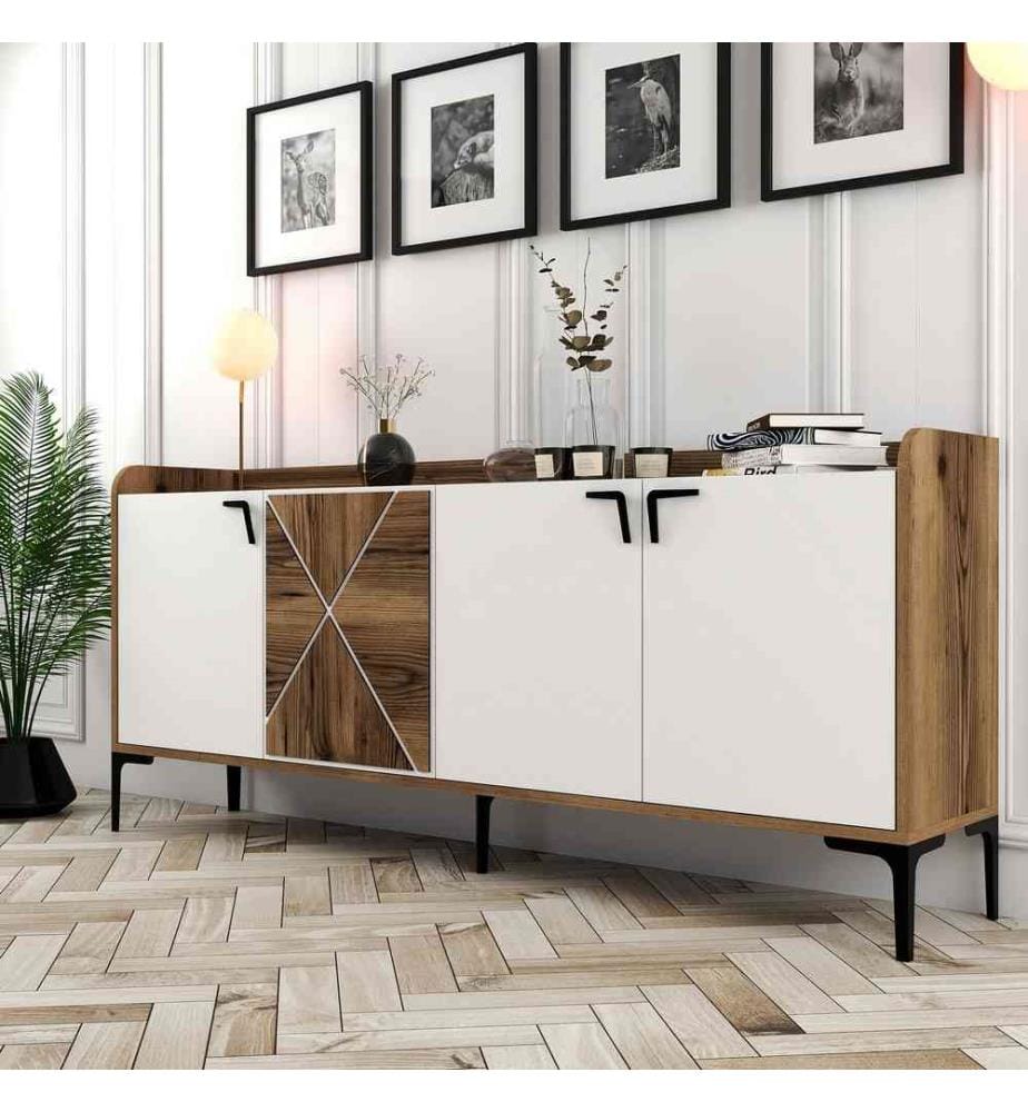Console, Walnut White, Melamine Coated Particle Board