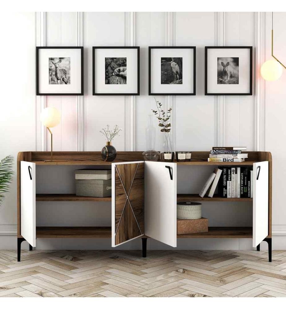 Console, Walnut White, Melamine Coated Particle Board
