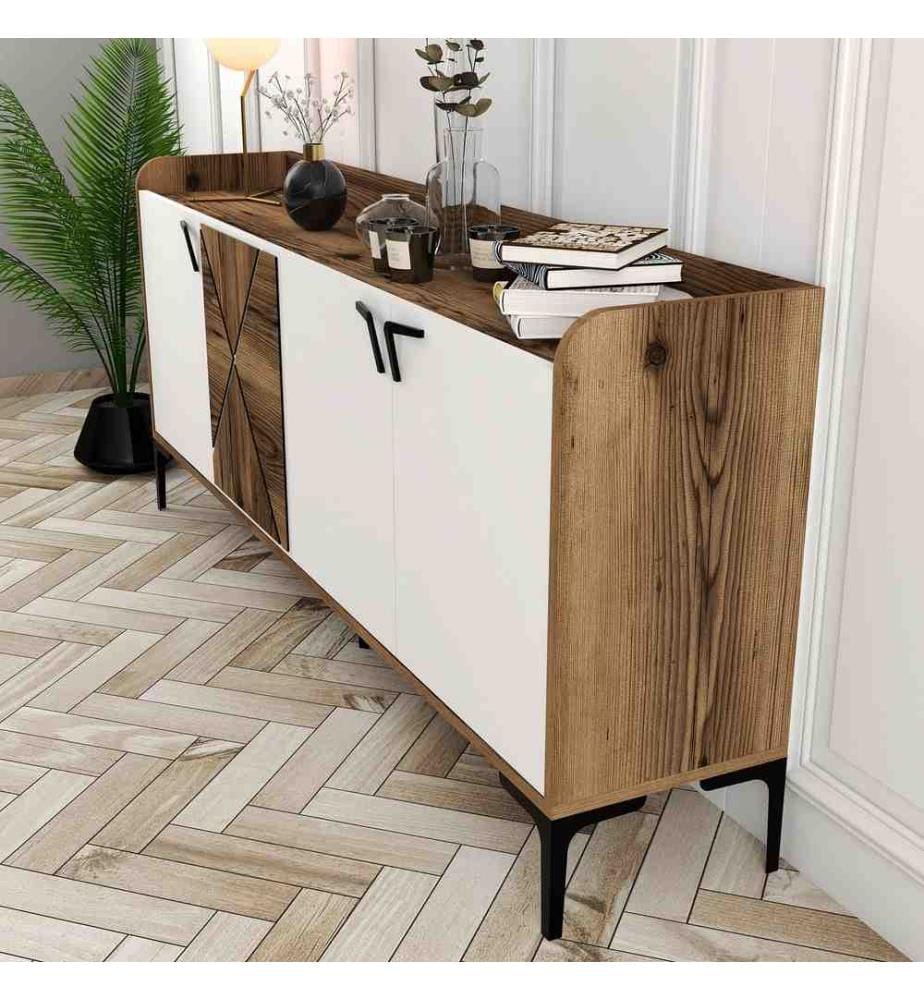 Console, Walnut White, Melamine Coated Particle Board