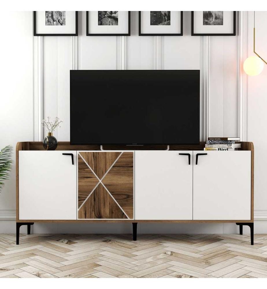 Console, Walnut White, Melamine Coated Particle Board
