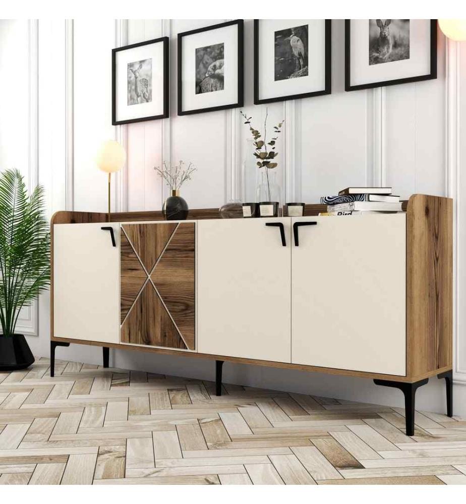 Console, Walnut Cream, Melamine Coated Particle Board