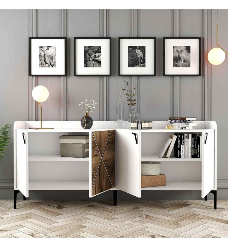 Console, blanc, panneau de particules mélaminé