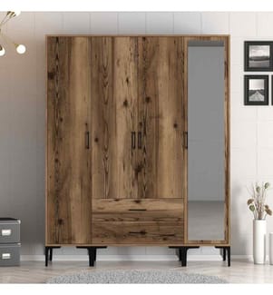 Armoire, noyer, panneau de particules mélaminé