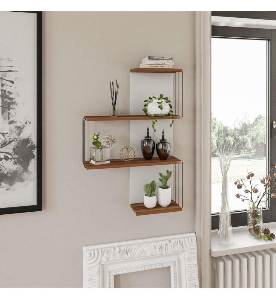 Wall Shelf, Walnut, 100% Melamine Coated Particle Board
