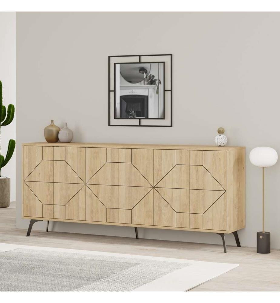 Console, chêne, panneau de particules mélaminé