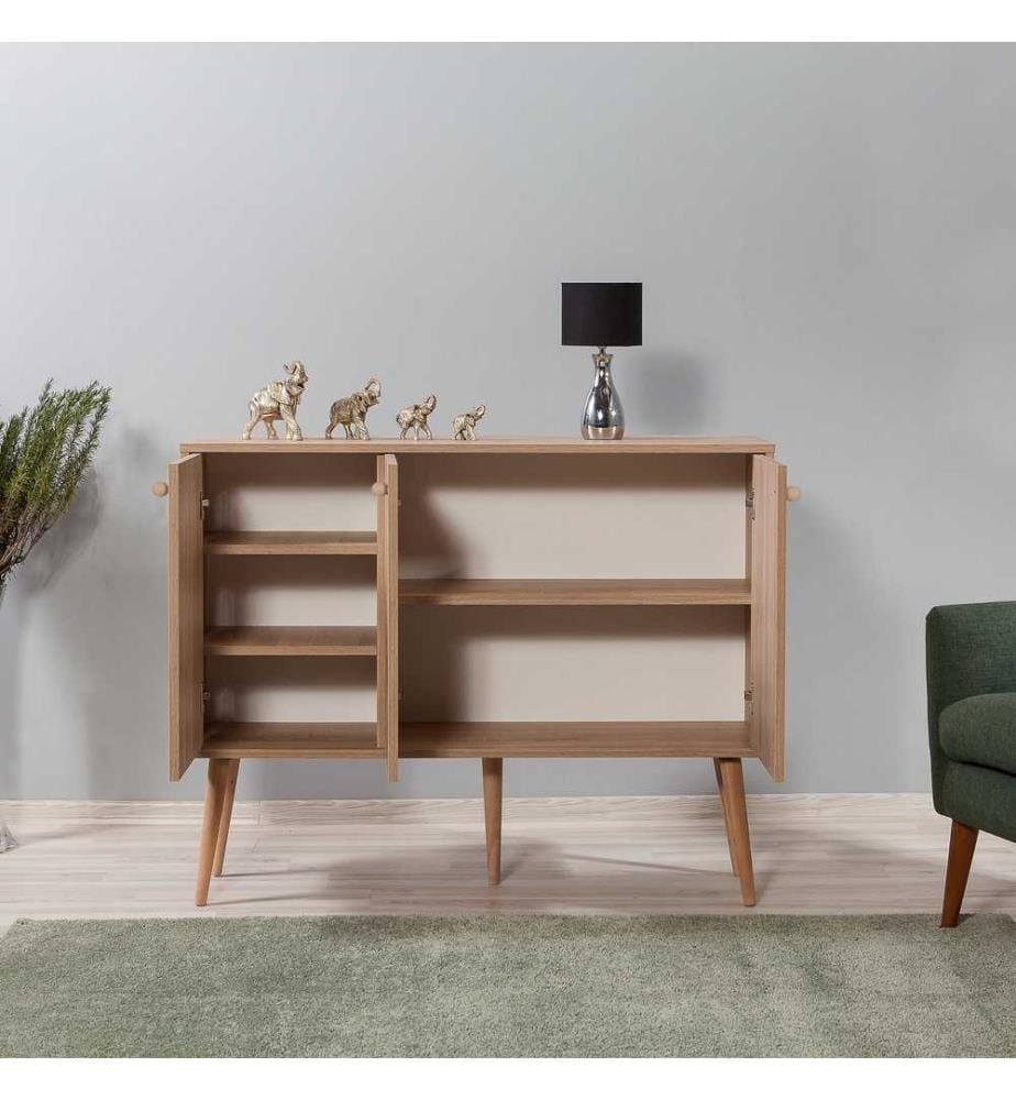 Console, Sonoma Oak, Melamine Coated Particle Board